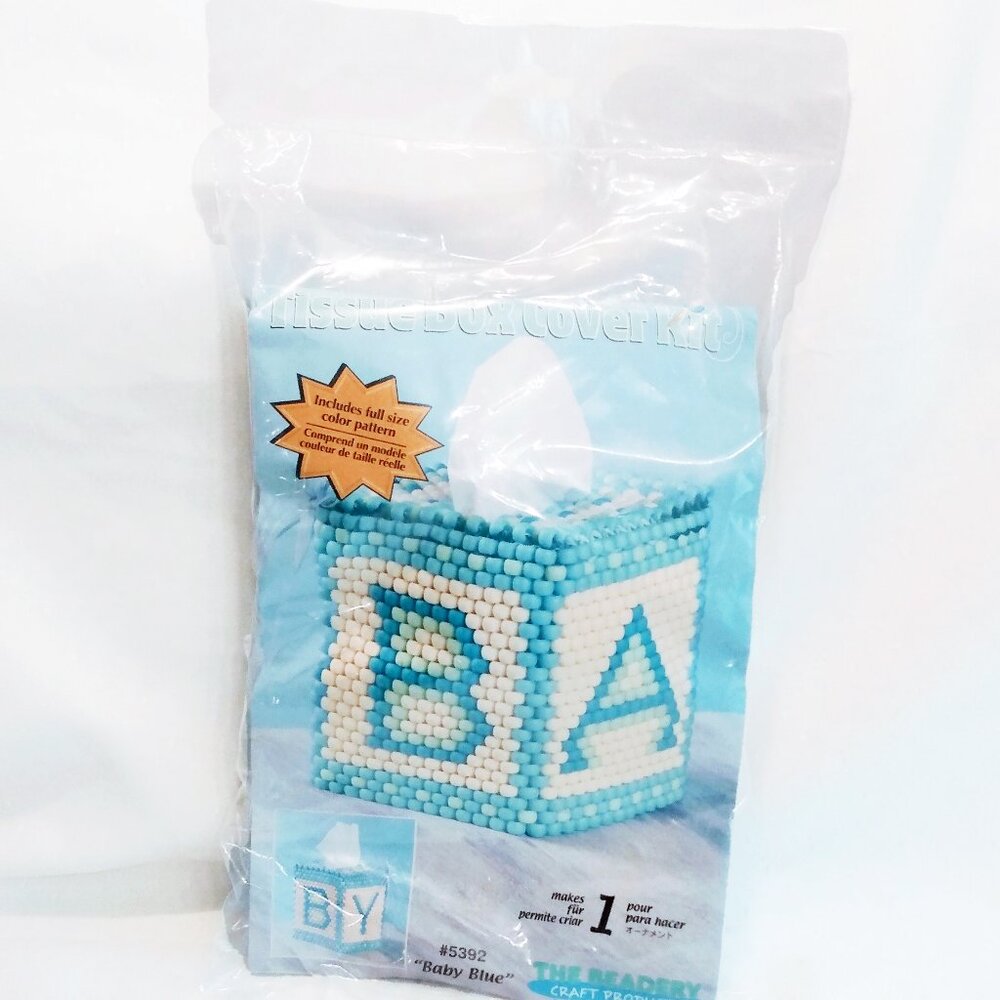 The Beadery Craft Projects-One Baby Blue - Baby's Tissue Box Cover-NIP